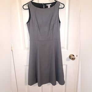H&M Gray A-Line Midi Dress Sz M